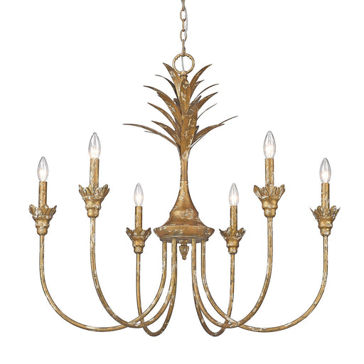 Golden - 0846-6 HG - Six Light Chandelier - Lillianne HG - Heirloom Gold