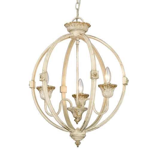 Golden - 0892-3P AI - Three Light Pendant - Jules - Antique Ivory