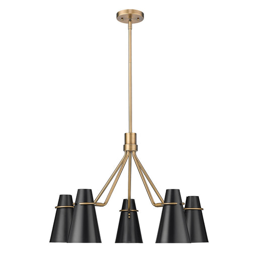 Golden - 2122-5 MBS-BLK - Five Light Chandelier - Reeva - Modern Brass