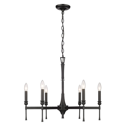 Golden - 3509-6 BLK - Six Light Chandelier - Landon - Matte Black