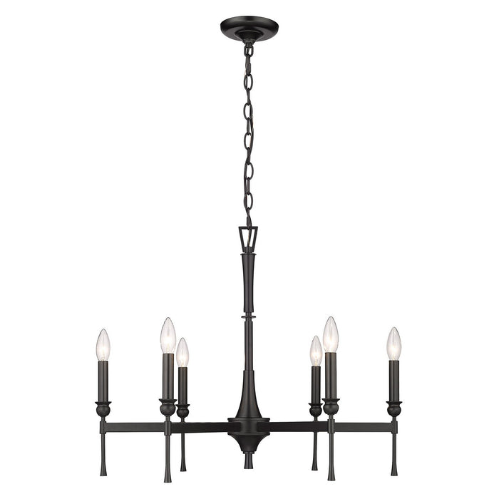 Golden - 3509-6 BLK - Six Light Chandelier - Landon - Matte Black