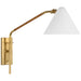 Visual Comfort Signature - AL 2020HAB/NRT-WHT - LED Wall Sconce - Laken - Hand-Rubbed Antique Brass and Natural Rattan