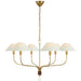 Visual Comfort Signature - AL 5006HAB/SDL-L - LED Chandelier - Griffin - Hand-Rubbed Antique Brass and Saddle Leather