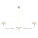 Visual Comfort Signature - AL 5010PN/PAR-L - LED Chandelier - Griffin - Polished Nickel and Parchment Leather