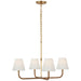 Visual Comfort Signature - CHC 5081AB/NRT-L - LED Chandelier - Basden - Antique-Burnished Brass and Natural Rattan