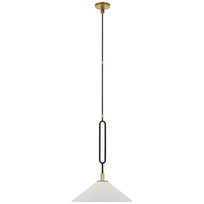 Visual Comfort Signature - RB 5061WI/AB-BSQ - LED Pendant - Argo - Warm Iron and Antique Brass