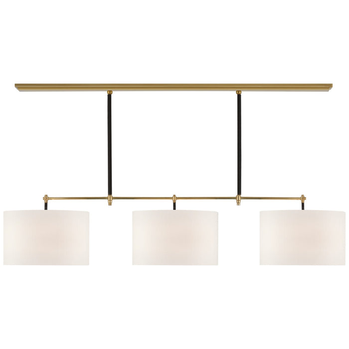 Visual Comfort Signature - TOB 5586HAB/CHC-L - LED Billiard - Bryant Wrapped - Hand-Rubbed Antique Brass and Chocolate Leather