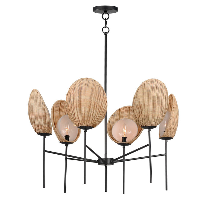 Maxim - 12606NABK - Six Light Chandelier - Maldives - Black