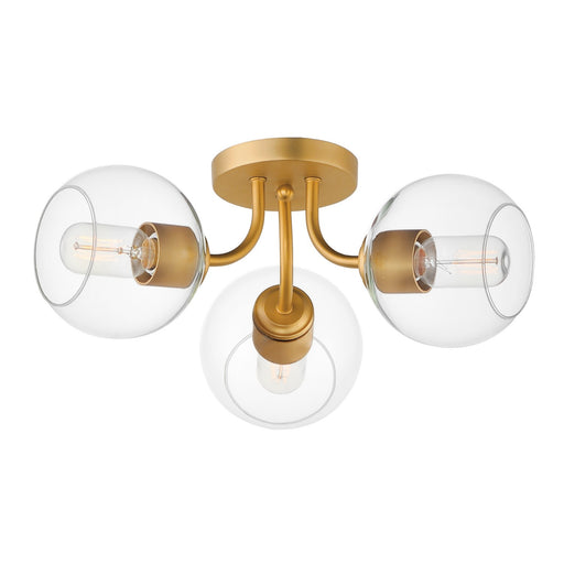 Maxim - 21634CLNAB - Three Light Semi-Flush Mount - Knox - Natural Aged Brass