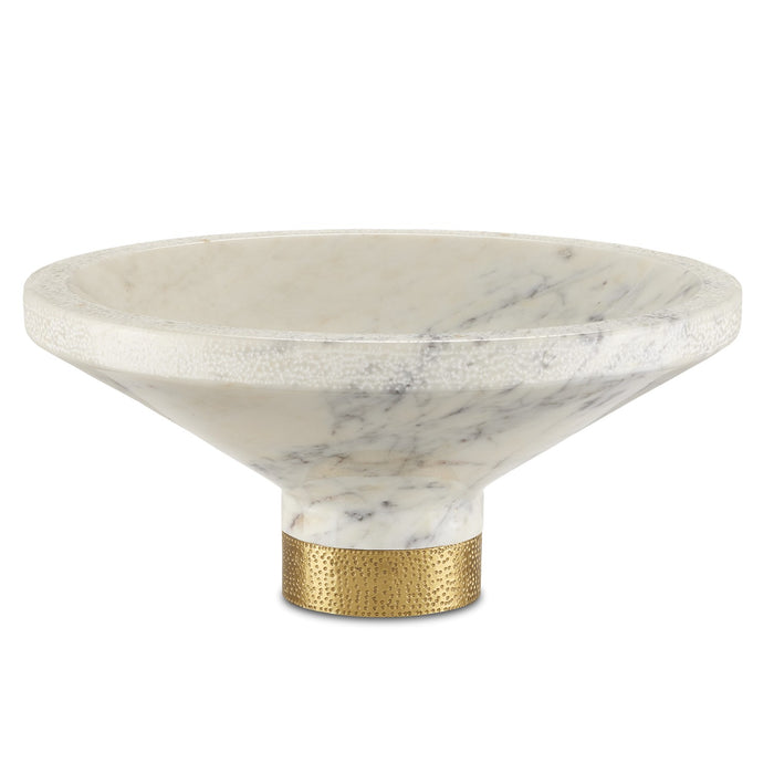 Currey and Company - 1200-0658 - Bowl - Vincent - White/Brass