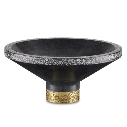 Currey and Company - 1200-0659 - Bowl - Vincent - Black/Brass