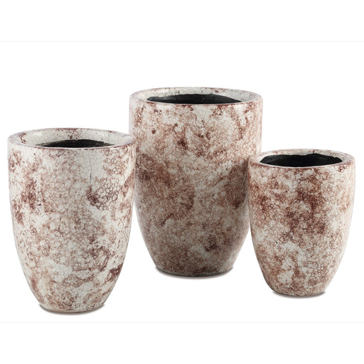 Currey and Company - 1200-0715 - Vase Set of 3 - Marne - Brown/Off White