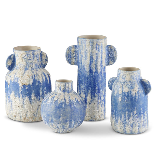 Currey and Company - 1200-0738 - Vase Set of 4 - Paros - Blue/White