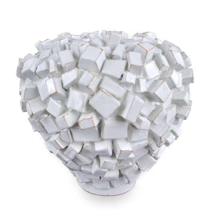 Currey and Company - 1200-0747 - Vase - Sugar Cube - White