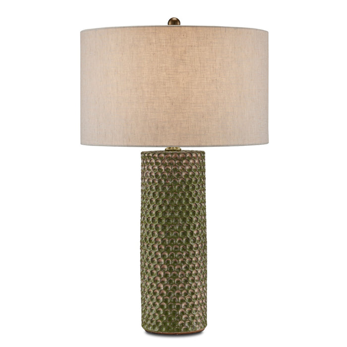 Currey and Company - 6000-0820 - One Light Table Lamp - Polka Dot - Reactive Green/Polished Brass