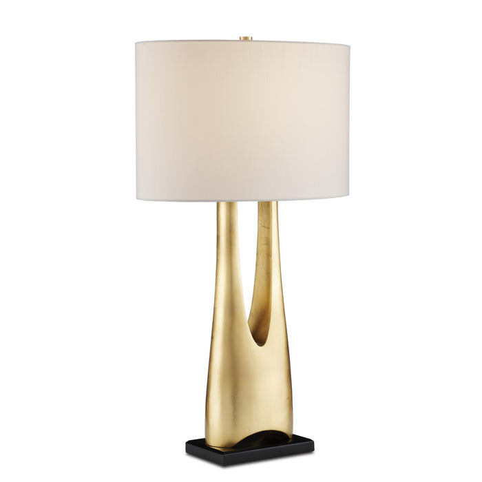 Currey and Company - 6000-0852 - One Light Table Lamp - La Porta - Contemporary Gold Leaf/Black