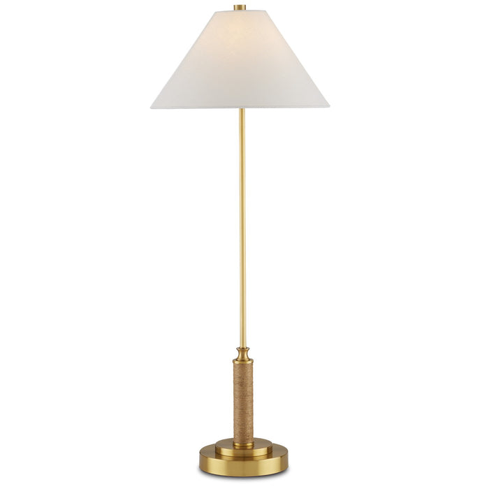 Currey and Company - 6000-0874 - One Light Table Lamp - Ippolito - Antique Brass/Natural