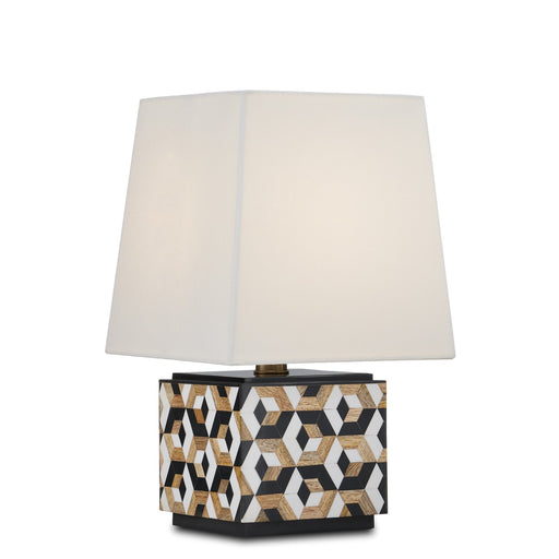 Currey and Company - 6000-0885 - One Light Table Lamp - Geo - Black/White/Natural