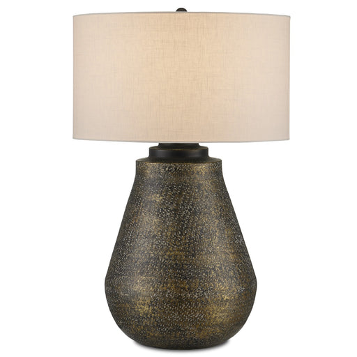 Currey and Company - 6000-0890 - One Light Table Lamp - Brigadier - Antique Brass/Black/Whitewash