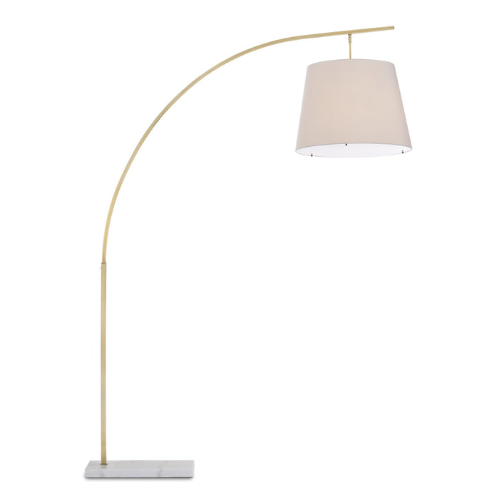 Currey and Company - 8000-0125 - Two Light Floor Lamp - Cloister - Antique Brass/White