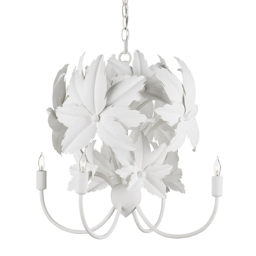 Currey and Company - 9000-0987 - Four Light Chandelier - Sweetbriar - Gesso White/Painted Gesso White