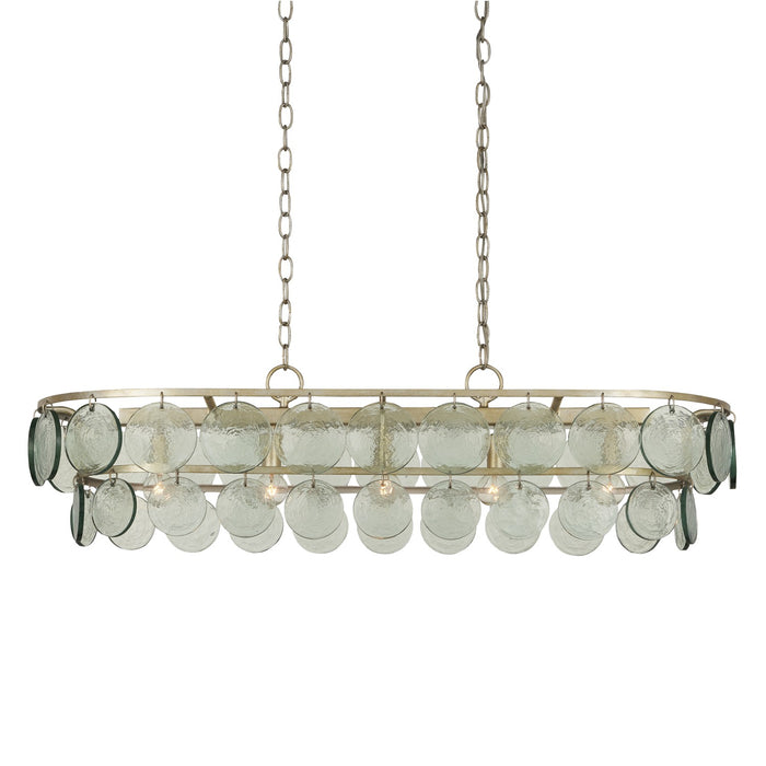 Currey and Company - 9000-0990 - Five Light Chandelier - Settat - Silver Leaf/Clear