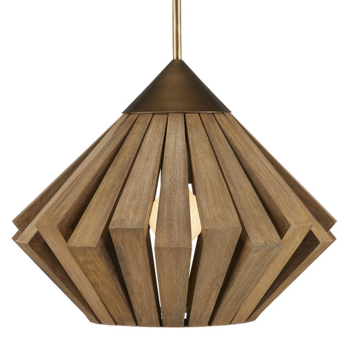 Currey and Company - 9000-0995 - One Light Pendant - Plunge - Brass/Toffee