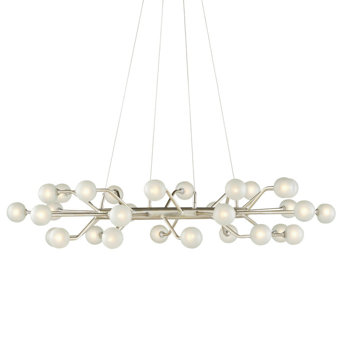 Currey and Company - 9000-0996 - 30 Light Chandelier - Chaldea - Contemporary Silver Leaf/Frosted