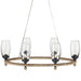 Currey and Company - 9000-1086 - Six Light Chandelier - Hightider - Natural/Clear/French Black