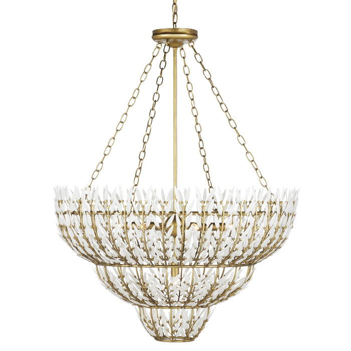 Currey and Company - 9000-1099 - Seven Light Chandelier - Magnum Opus - Brass/White