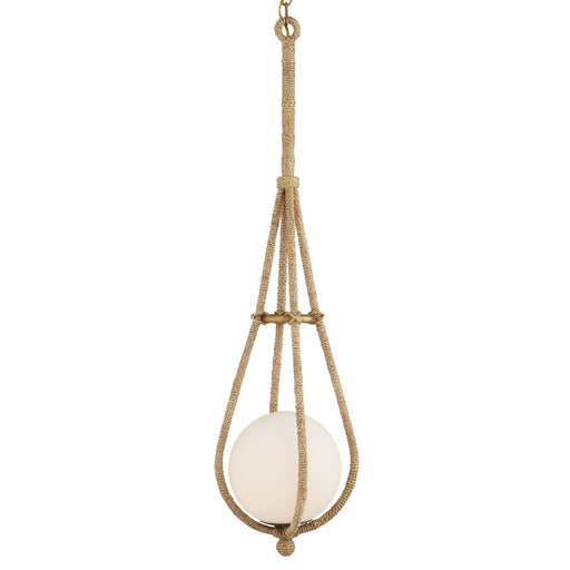 Currey and Company - 9000-1104 - One Light Pendant - Passageway - Natural/Dorado Gold/Frosted White