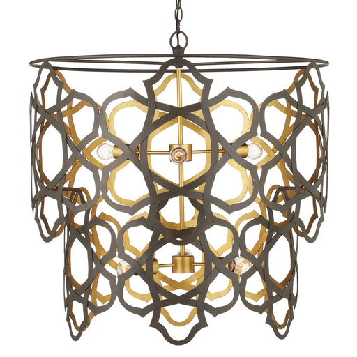 Currey and Company - 9000-1106 - Six Light Chandelier - Mauresque - Bronze Gold/Contemporary Gold Leaf