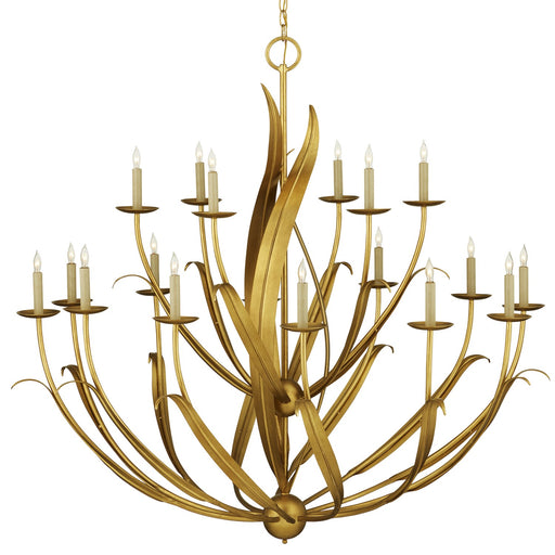 Currey and Company - 9000-1107 - 18 Light Chandelier - Menefee - Antique Gold Leaf
