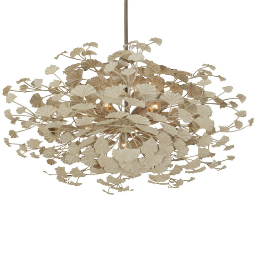 Currey and Company - 9000-1108 - Five Light Semi-Flush Mount - Maidenhair - Antique Pearl