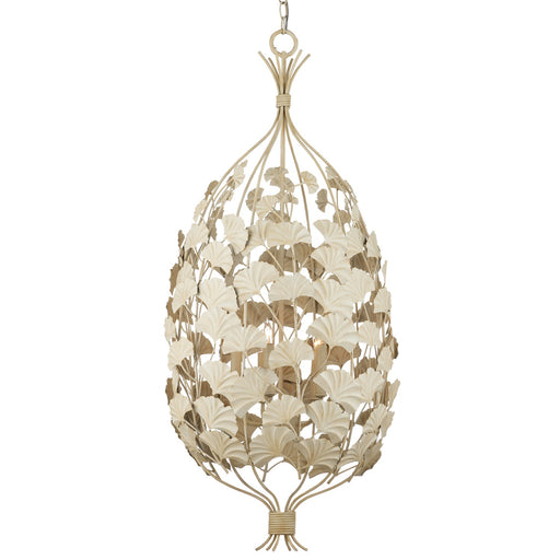 Currey and Company - 9000-1118 - Five Light Chandelier - Maidenhair - Antique Pearl