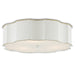 Currey and Company - 9999-0067 - Three Light Flush Mount - Wexford - Snow White/Gold Highlights