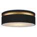 Currey and Company - 9999-0070 - One Light Flush Mount - Serenity - Satin Black/Contemporary Gold/White