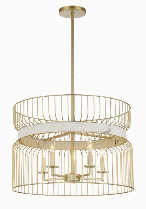 Minka-Lavery - 3395-754 - Five Light Pendant - Park Slope - Nouveau Gold