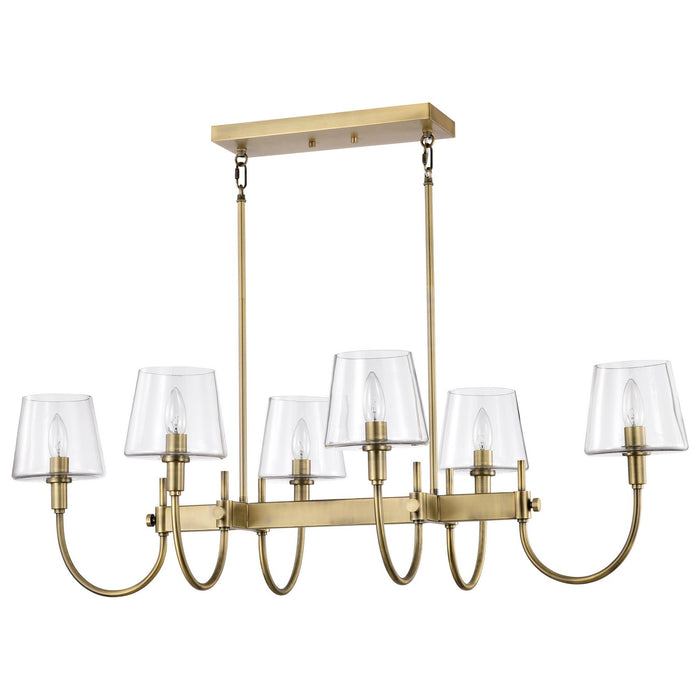 Nuvo Lighting - 60-7887 - Six Light Island Pendant - Brookside - Vintage Brass