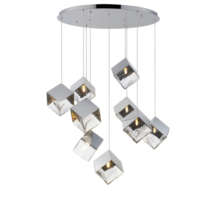 ET2 - E24689-28PC - LED Pendant - Ice Cube - Polished Chrome