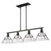 Golden - 3308-LP BLK-WTG - Four Light Linear Pendant - Kepler - Matte Black