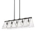 Golden - 6072-LP BLK-HWG - Five Light Linear Pendant - Serenity BLK - Matte Black