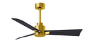 Matthews Fan Company - AK-BRBR-BK-42 - 42"Ceiling Fan - Alessandra - Brushed Brass