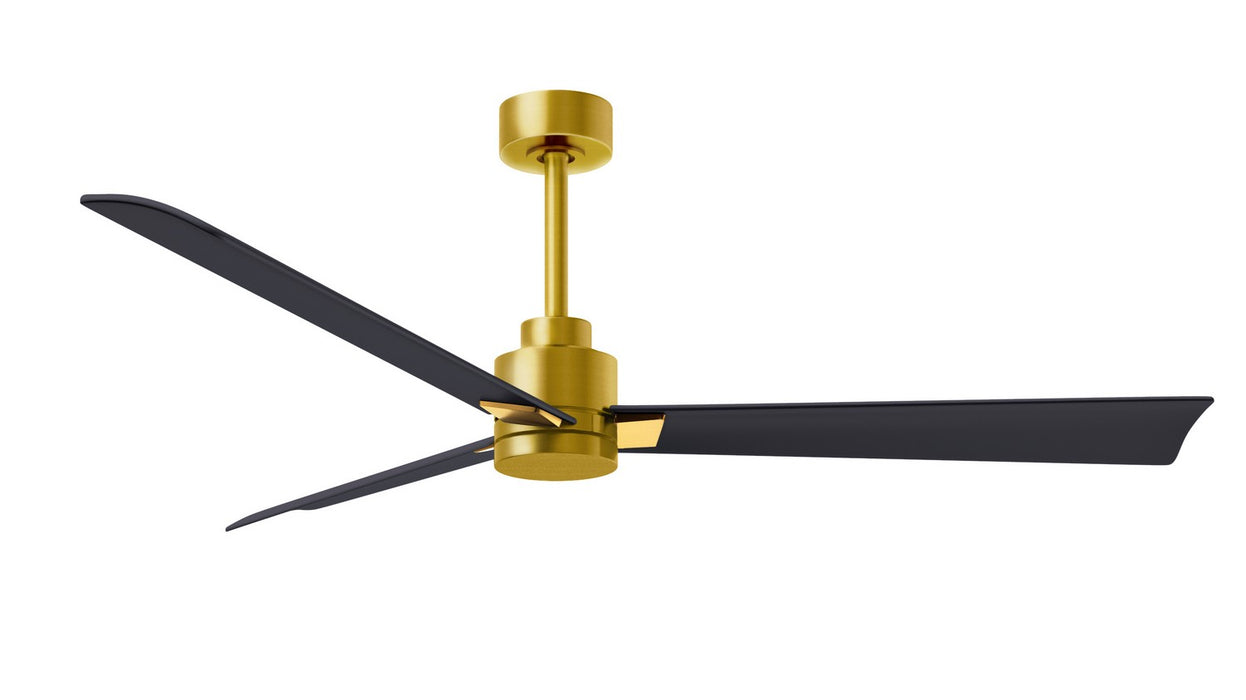 Matthews Fan Company - AK-BRBR-BK-56 - 56"Ceiling Fan - Alessandra - Brushed Brass