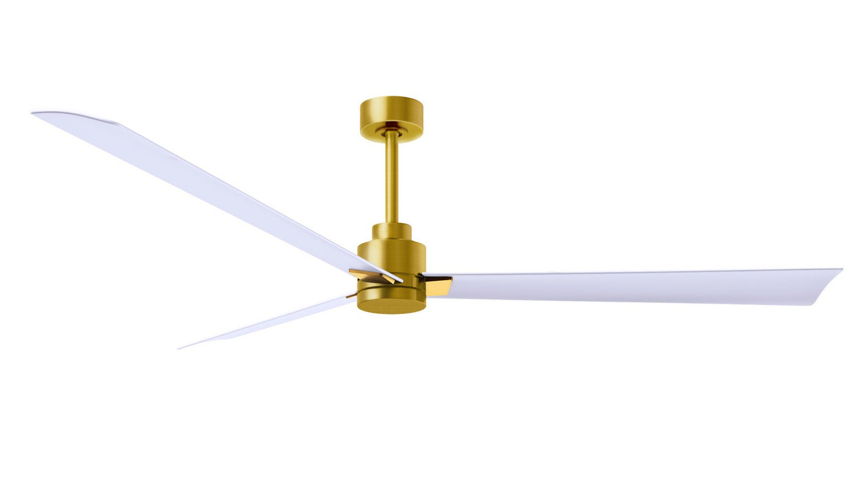 Matthews Fan Company - AK-BRBR-MWH-72 - 72"Ceiling Fan - Alessandra - Brushed Brass