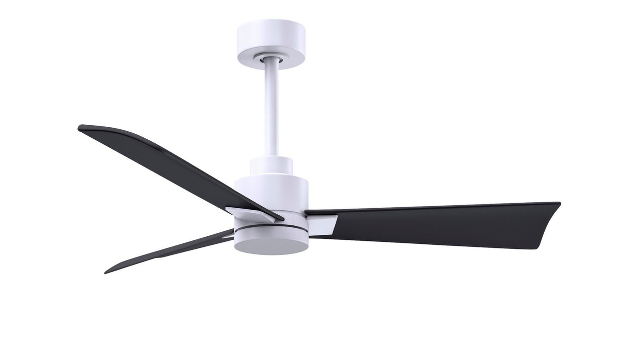 Matthews Fan Company - AK-MWH-BK-42 - 42"Ceiling Fan - Alessandra - Matte White