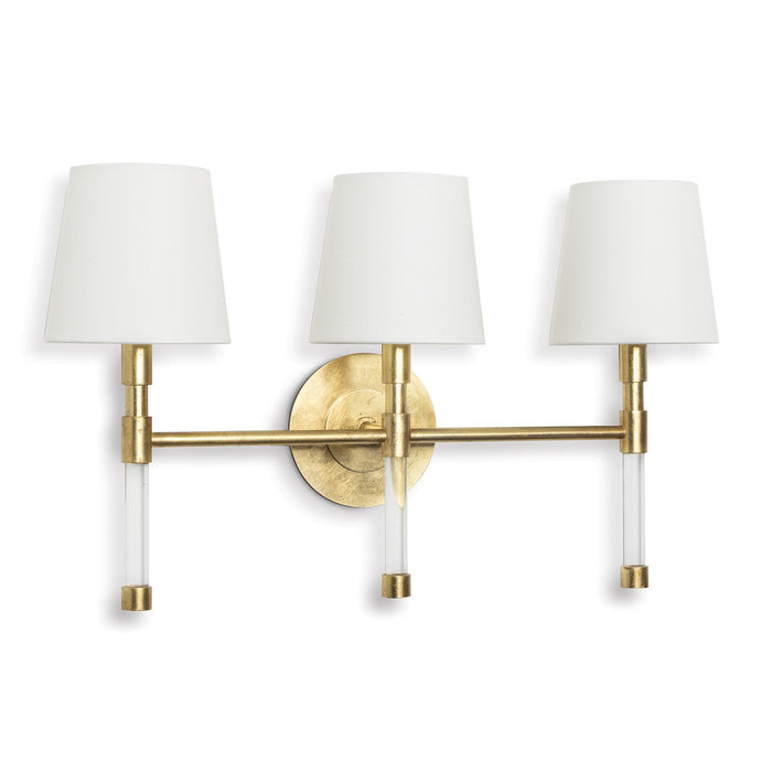 Regina Andrew - 15-1210 - Three Light Wall Sconce - Auburn - Gold Leaf