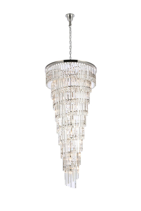 Elegant Lighting - 1201SR30PN/RC - 35 Light Chandelier - Sydney - Polished Nickel