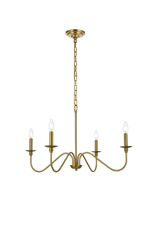 Elegant Lighting - LD5006D30SG - Four Light Chandelier - Rohan - Satin Gold