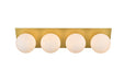 Elegant Lighting - LD7304W29BRA - Four Light Bath Sconce - Jillian - Brass And Frosted White